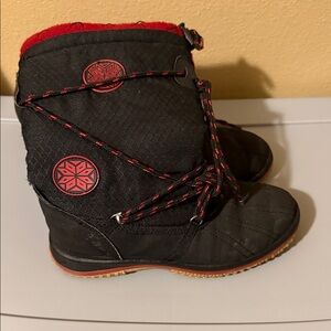 Women’s Black and Red Winter Boots